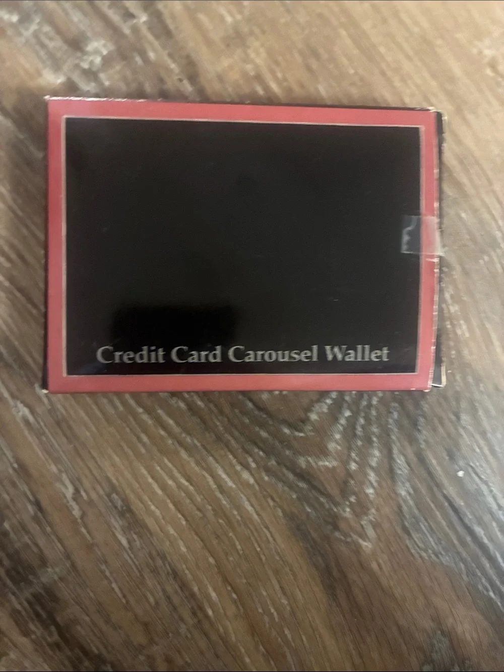 Black leather credit card carousel wallet